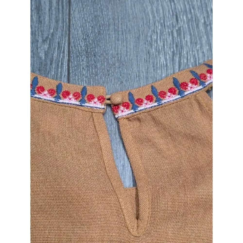 Andree by Unit Embroidered top Boho style Small Beige A004317 - Picture 8 of 8